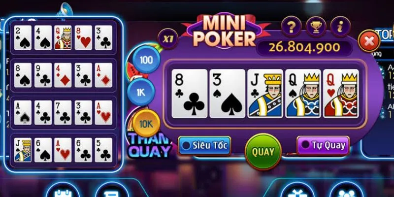 Quan sát chu kỳ thắng: Chiến thuật chơi Mini Poker hay nhất
